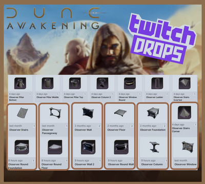 Dune Awakening Twitch Drops: Observer Construction Set Items - ALL 39/39 Items 