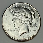 1928 P Peace Silver Dollar, Brilliant Uncirculated, BU, Bright White & Lustrous!