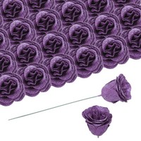 50 StüCk Glitzerrosen KüNstliche Blumen,GefäLschte Rosen Mit 50 Stielen,Lila