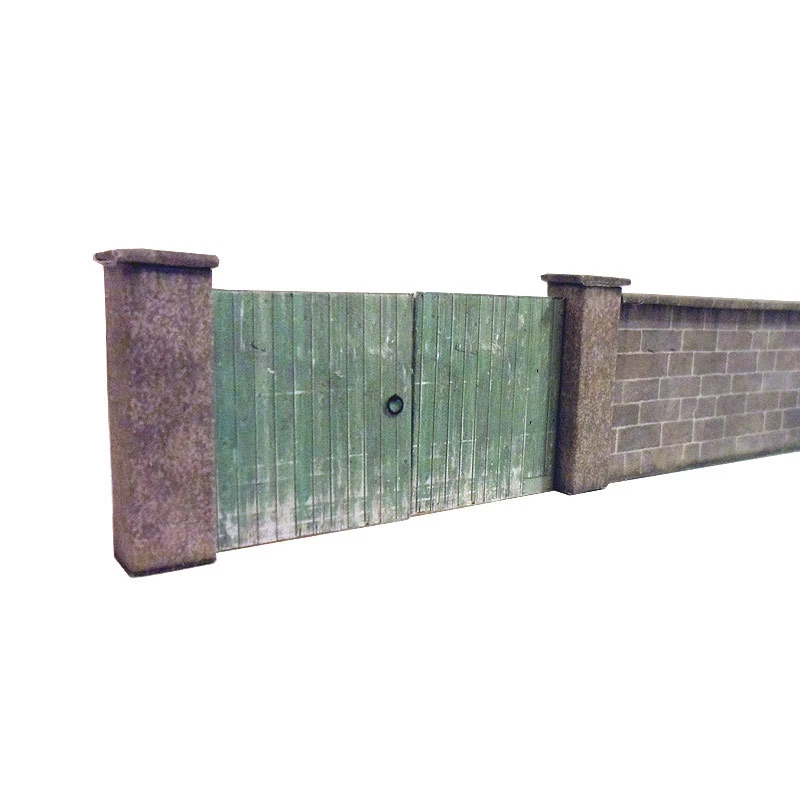 MODEL RAILWAY SCENERY 6ft DRESSED STONE WALL & GATES CARD KIT- OO GAUGE HORNBY MODEL RAILWAY