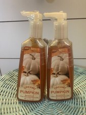 2 RARE Bath Body Works CREAMY Pumpkin ANTI-BACTERIAL DEEP Cleansing Hand Soap