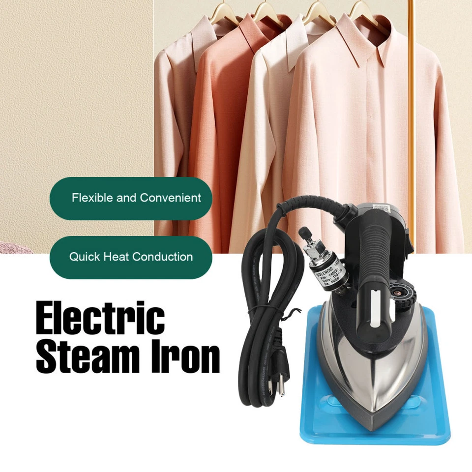 Plancha de vapor eléctrica industrial 1200 W 4 L alimentación por gravedad vapor sistema de plancha caliente EE. UU. Foto 2 de 4