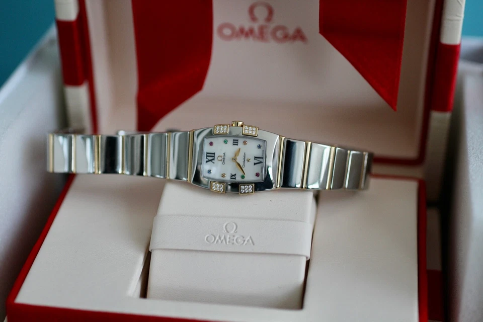 Omega Constellation Quadrella Mini Gems & Diamonds 1284.79 25.3x19.3mm SERVICED - Image 3 of 4