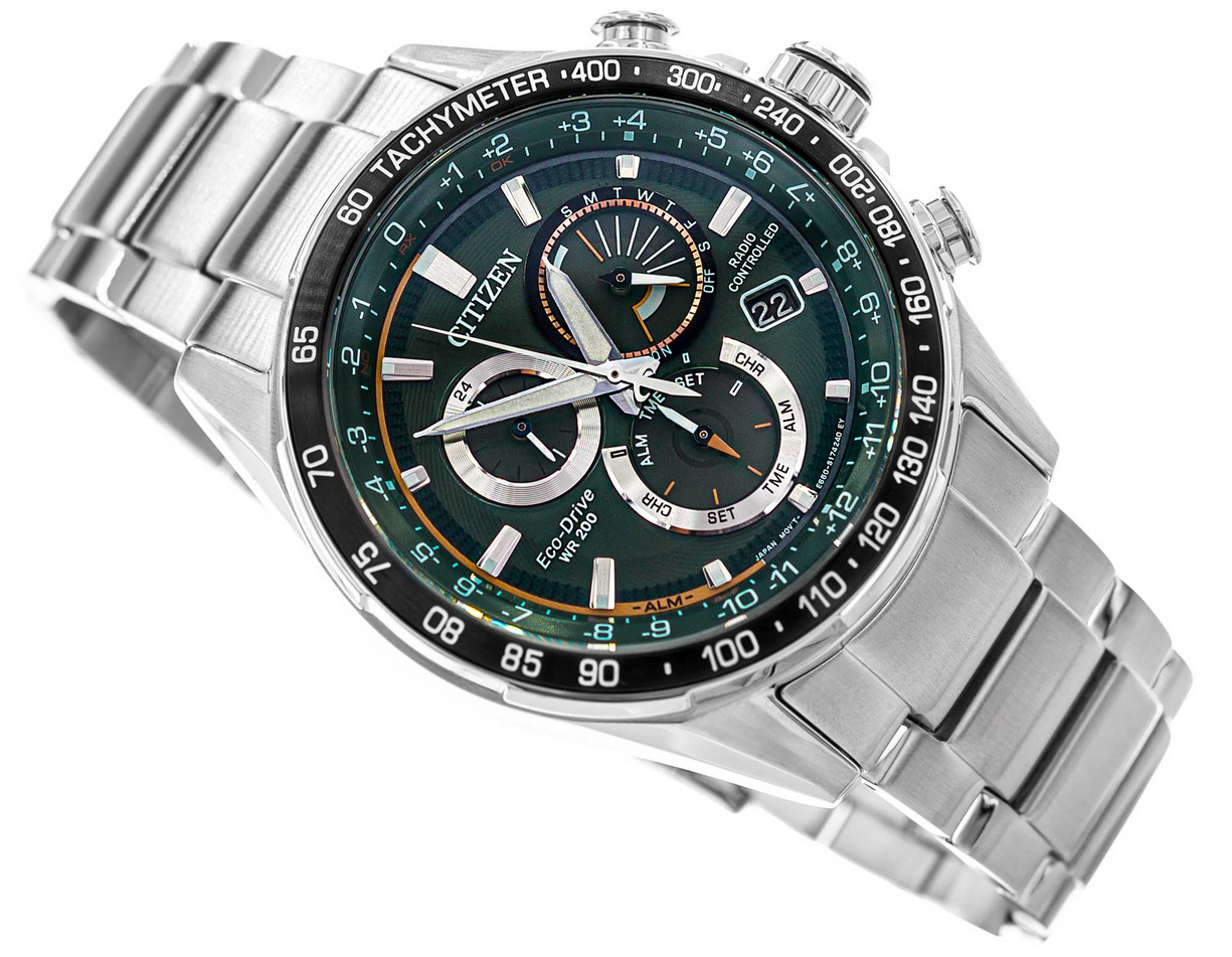 Citizen Radio Controlled Men's Watch Sapphire Green Dial Eco-Drive ...