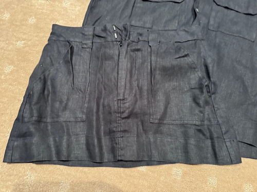 COTTON ON LADIES 2 PIECE LINEN SKIRT SET BLACK SIZE 10 SMALL GREAT CONDITION - Picture 2 of 5