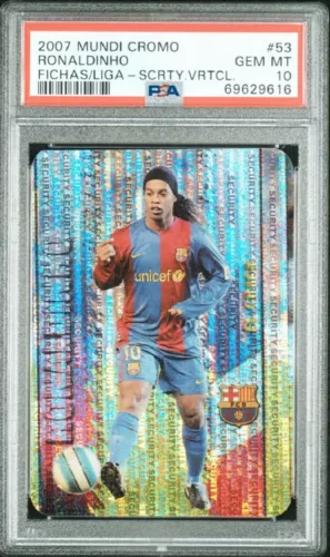 2007 Ronaldinho Mundi Cromo Las Fichas De La Liga Security Vertical PSA 10 Pop 1