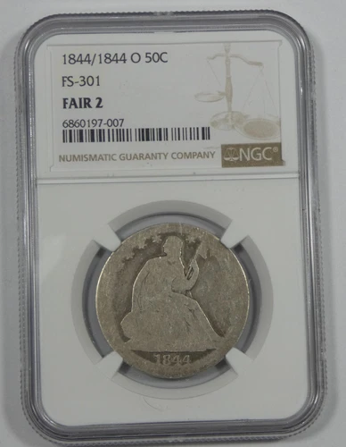 1844/1844-O Liberty Seated Silver Half Dollar CERTIFIED NGC FAIR 2 FS-301