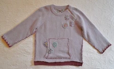 FREE PEOPLE Lavender Wool Angora Embroidered Snowflakes 3/4 Sleeve Sweater - S