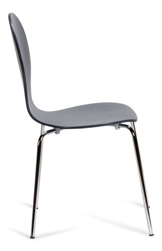 2 Grey Kimberley Bentwood Dining Chairs Chrome Leg Keeler Cafe Style VSlight2nds - Picture 6 of 6
