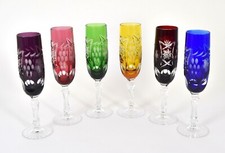 Anna Hütte 6 x Römer Sektgläser Bunt Sektflöte Bleikristall Traube Glas