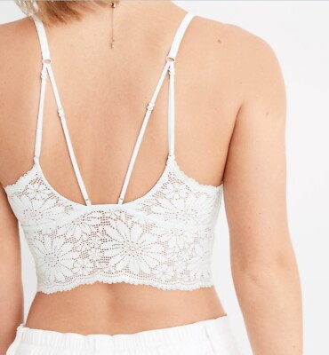 Aerie Off White Lace Padded Longline Strappy Bralette Size L | eBay Aerie Off White Lace Padded Longline Strappy Bralette Size L | eBay