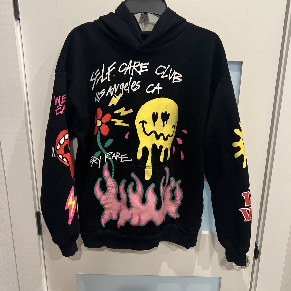 Pacsun Very Rare Self Care Club Los Angeles Hoodie Pullover Flower