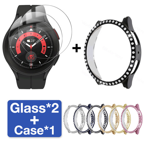 2* Tempered Glass Protector + Diamond Case Samsung Galaxy Watch 5 / 5 Pro Cover - 第 2/21 張圖片