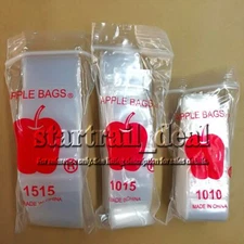 Apple Brand 1x1 2Mil Clear Reclosable Zipper Plastic Bags Baggies Jewelry Tiny