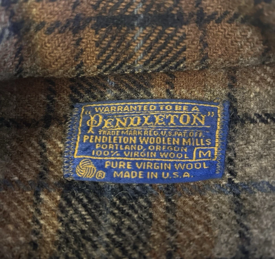 Chaqueta De Colección Pendleton Field Mackinaw Cuiser Marrón A Cuadros Lana Pesada Talla M Foto 3 de 4