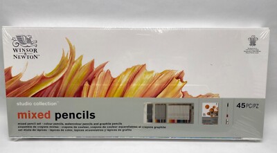 Winsor & Newton Studio Collection Artist Pencils Colour Pencil Box Set of 45 NEW