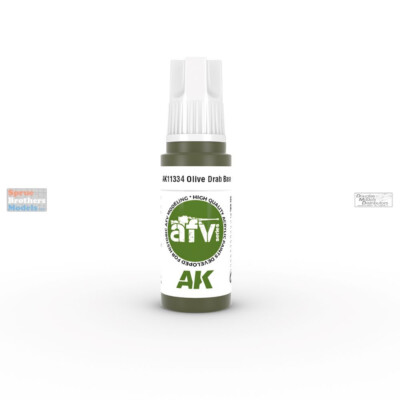 AKI011334 AK Interactive 3Gen Acrylic Paint 17ml - Olive Drab Base FS24098