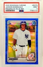 2020 Bowman Chrome 1st Jasson Dominguez Blue Refractor 40/150 PSA MINT 9 ROOKIE