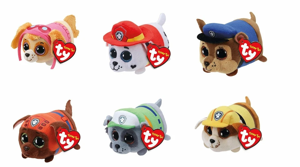 UNASSIGNED TY Paw Patrol 4" Beanie Boos!, - Skye, Zuma, Chase, Marshall, Rocky, Rubble