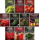 10 Pepper Variety Pack Seed Vault - Serrano, Big Red, California Wonder, Cayenne