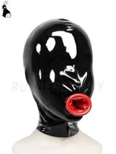 Latex Gummi Rubber Hood Back with 25cm long mouth sheath back zip