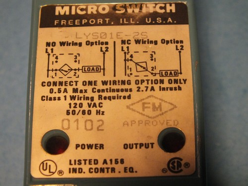 MICRO SWITCH LYS01E-2S - Picture 2 of 4