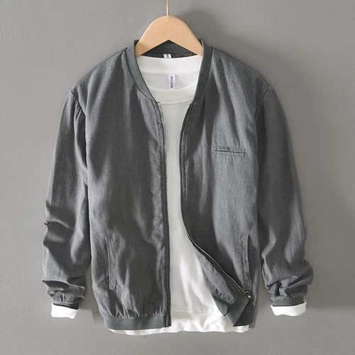 Para hombres Retro Informal Algodón y Lino Béisbol Moda Chaqueta Suelta Prendas de abrigo Prendas para el torso - Imagen 14 de 29