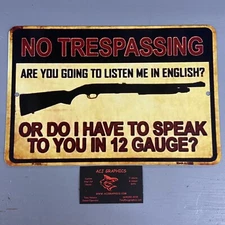 NO TRESPASSING THIS HOUSE PROTECTED BY 2ND AMENDMENT TIN SIGNAGE MAN CAVE SIGN