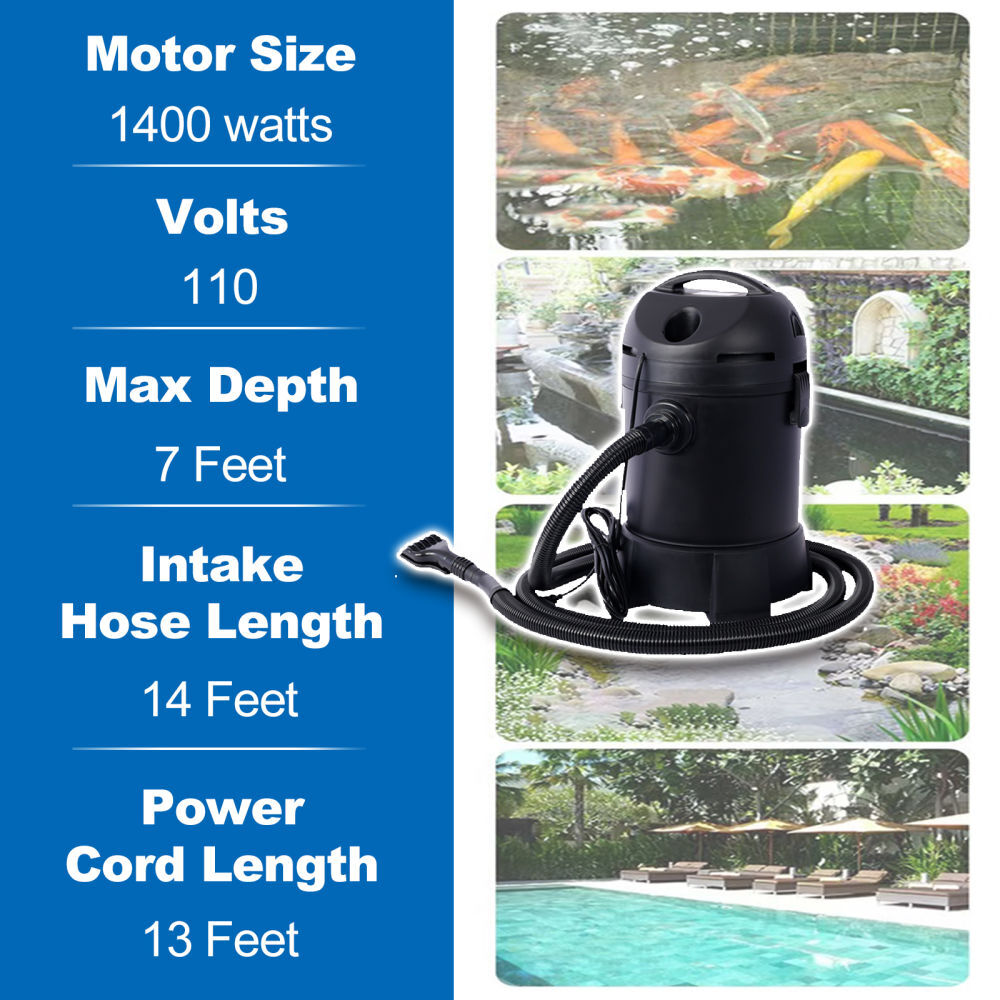 Garden Pond Vacuum Cleaner cleansweep with 14ft intake suction hose Pond Cleaner