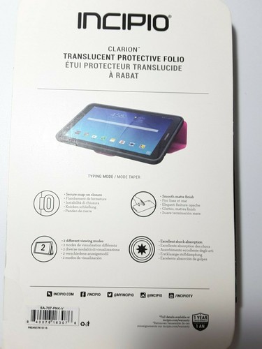 Original INCIPIO Clarion Folio Pink Case Cover for Samsung Galaxy Tab E 8.0 New - Picture 2 of 6