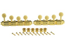 Kluson Supreme F Type Gold Mandolin tuners, 18:1 Ratio, Bone Buttons KTSM-F-GI