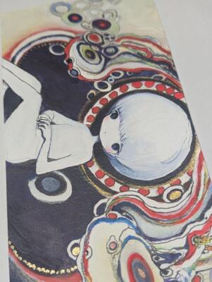 KIKUO SI_KU.K Painting Original Artwork H10cm W22.5cm Handmade