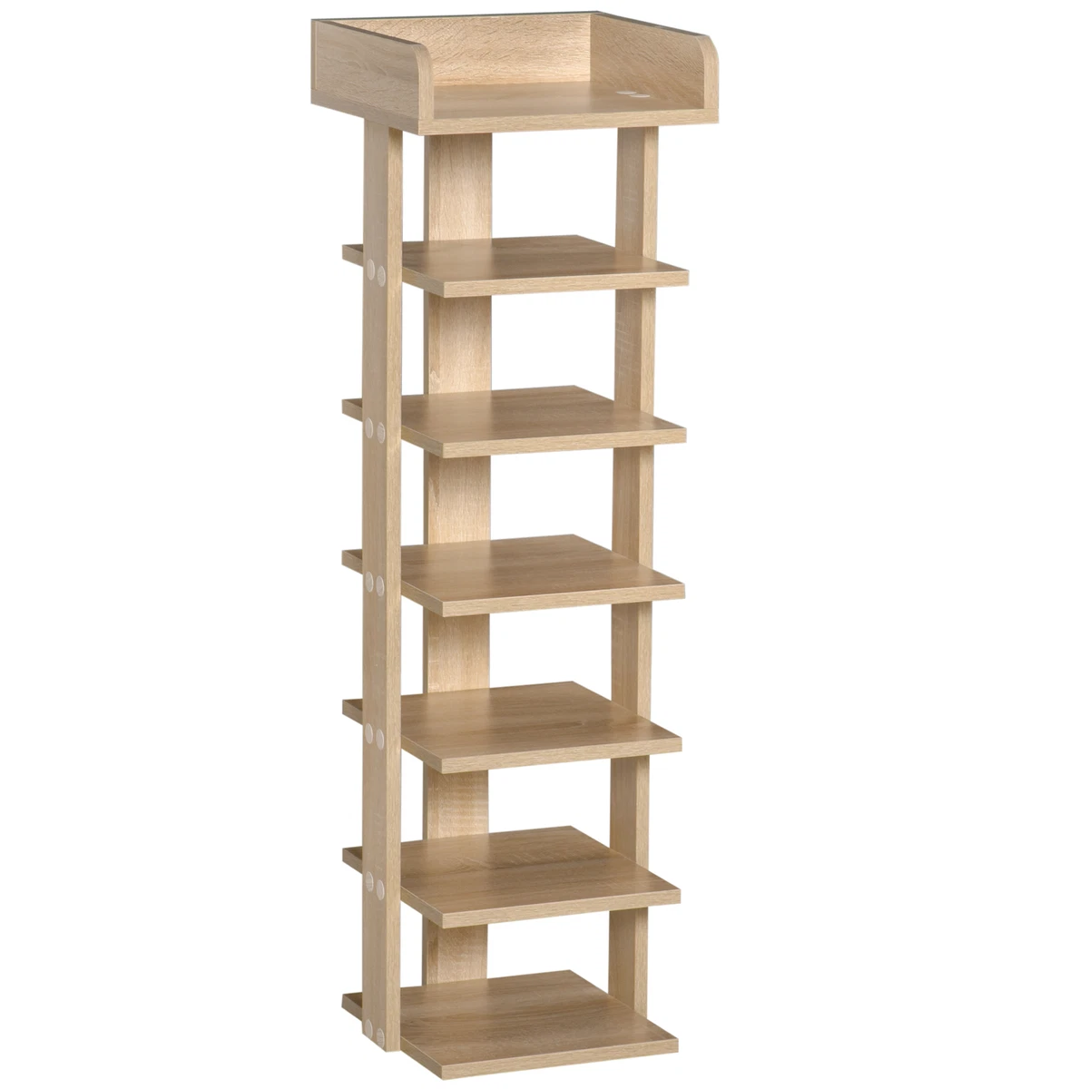 Modern Shoe Rack | Golden Oak Finish | Entryway Shoe Rack Storage