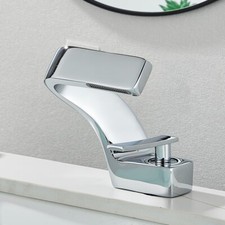 Chrome Waterfall Bathroom Sink Faucet Single/Hole Handle Basin Vanity Mixer Tap