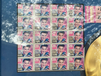 Elvis Presley Unused Concert Ticket 9/26/77 24K Gold Plated Record