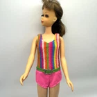 Vntg 1967 Barbie Francie TNT Swimsuit #1170 Pink Stripe Green Belt NO DOLL