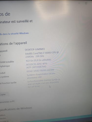 HP 850 G3 I7 batterie 00/ - Photo 2/6