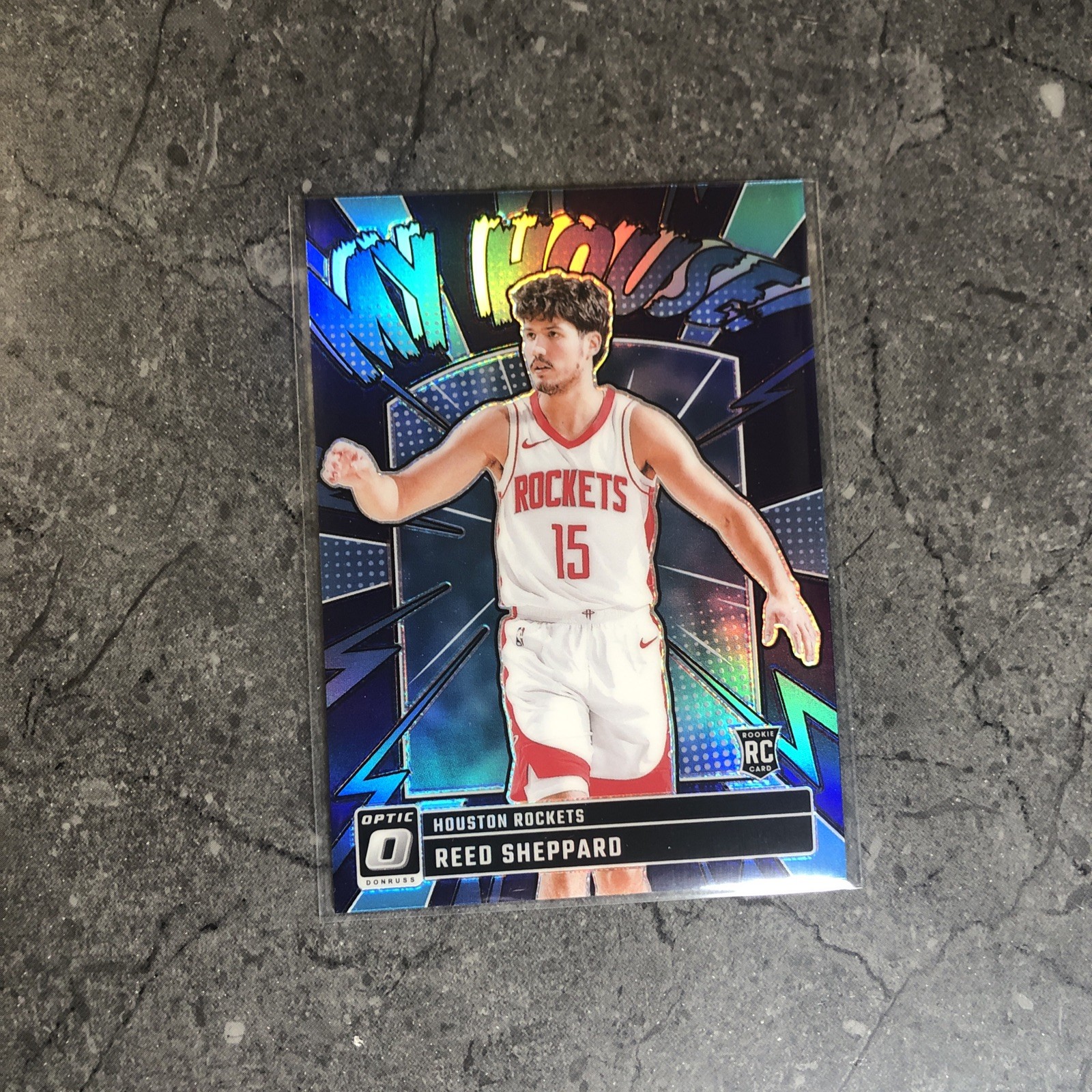 2024-25 Optic My House Reed Sheppard Rockets Rookie Purple Refractor # 18