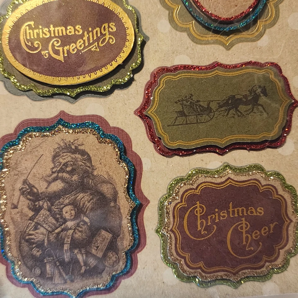 Lote de 3 pegatinas adhesivas y transferencias K & Company Christmas Cheer Gand Foto 4 de 4