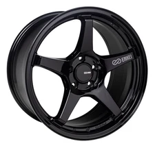 4 New 18X9.5 ENKEI TS-5 BLACK GLOSS WHEEL/RIM  ET38 521-895-6538BK 5X114.3