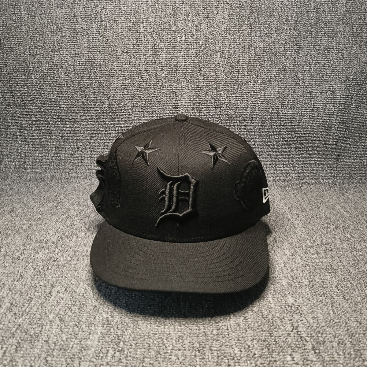 New Era 59FIFTY Detroit Tigers Fitted Hat 7 3/8 Black Stars