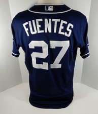 2014 San Diego Padres Reymond Fuentes #27 Game Issued Navy Jersey JC Patch