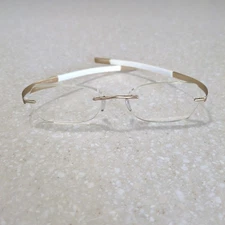 Silhouette 7602 20 6051 Gold and White Rimless Eyeglasses Frames xx-17-140