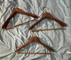 Walnut Cherry Wooden Coat Hangers Brass Cherry Wood 3 Pack 15"