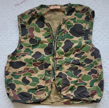 SafTbak vintage CAMO hunting VEST w/ shotgun shell slots gamebag L camouflage