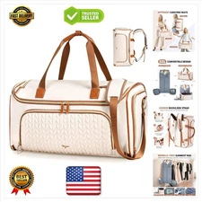 Water-Resistant Hanging Weekender Bag for Women, Adjustable Shoulder Strap