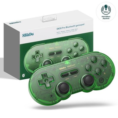 8BitDo SN30 Pro Bluetooth Controller Hall Effect Switch PC Steam Grün Retro