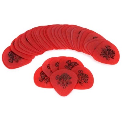 Dunlop Tortex Jazz Sharp Tip Guitar Picks - Light Red - 0.50mm - 36 Pack