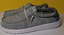 Hey Dude WallyYouth Sport Knit Shoes Light Gray kids Size YT2 Read Description