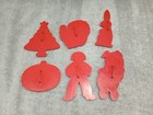 6 Vintage Red Tupperware Cookie Cutters Turkey Christmas Tree Jack O'Lantern  — photo 2